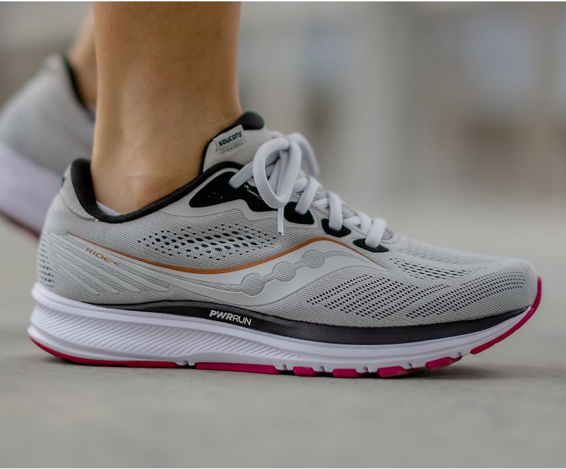 Dámské Běžecké Boty Saucony Ride 14 Šedé Červené | 8713-CPBMN