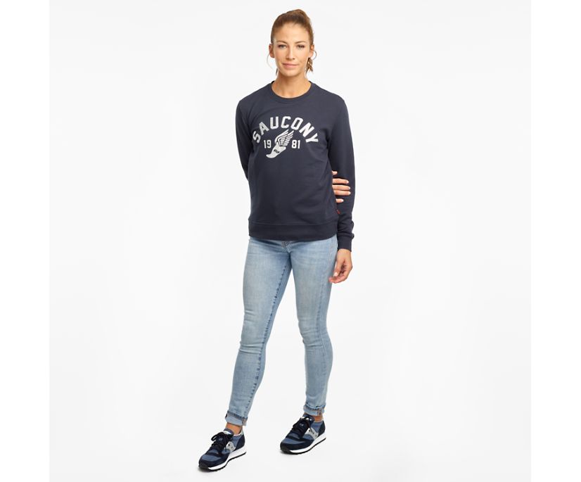 Dámské Košile Saucony Rested Crewneck Tmavě Blankyt | 4823-ZVXMA