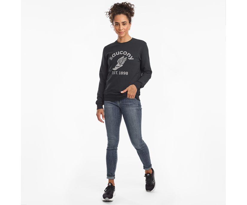 Dámské Košile Saucony Rested Crewneck Černé | 7428-FMAOR