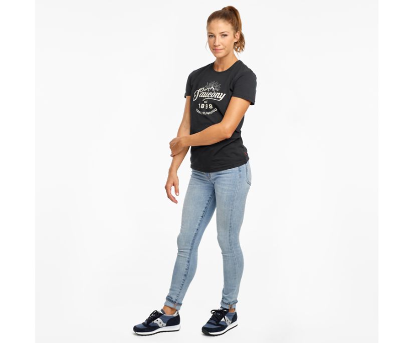 Dámské Košile Saucony Rested Krátké Sleeve Černé | 8693-UBEYF