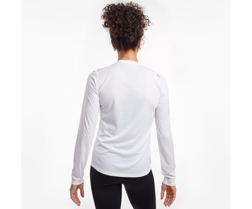 Dámské Košile Saucony Stopwatch Long Sleeve Bílé | 2735-TYIFC