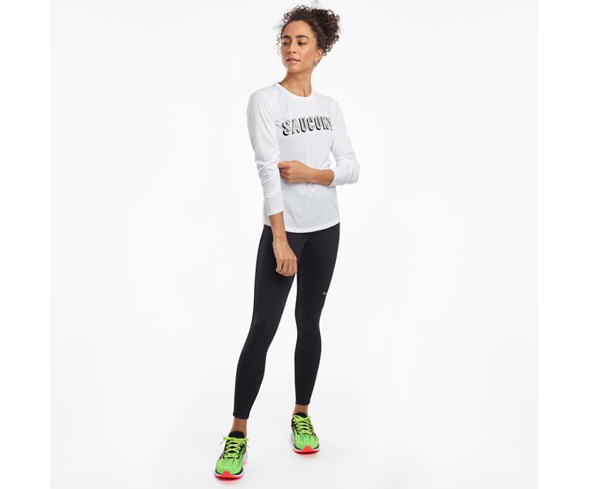 Dámské Košile Saucony Stopwatch Long Sleeve Bílé | 2735-TYIFC