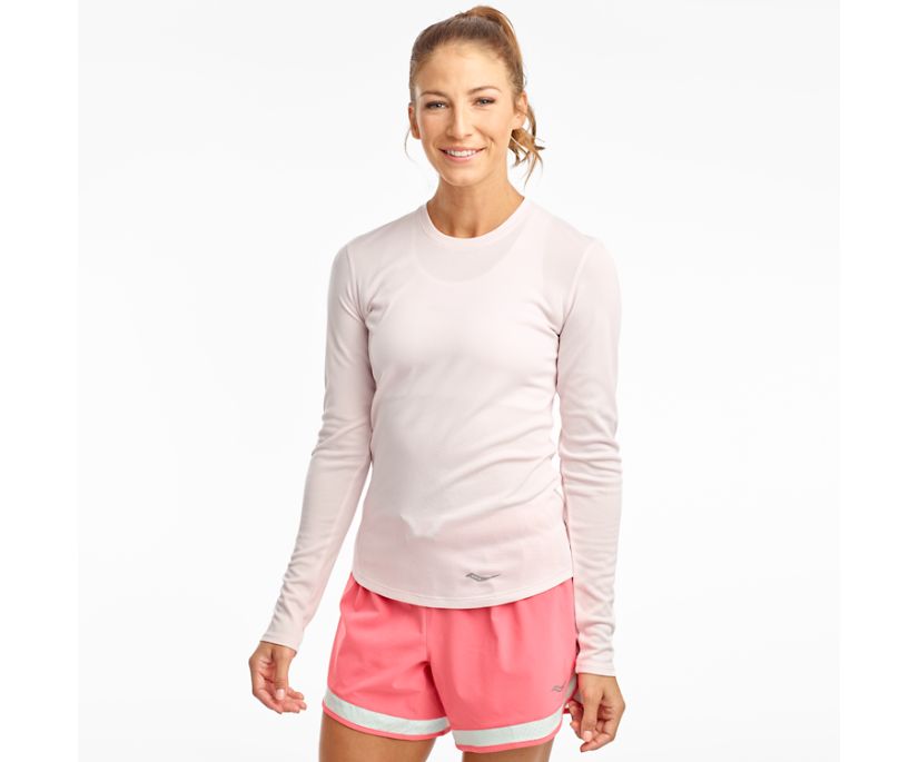 Dámské Košile Saucony Stopwatch Long Sleeve Růžové | 4680-GTJML