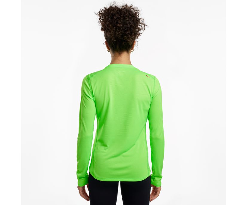 Dámské Košile Saucony Stopwatch Long Sleeve Zelene | 9352-AUOBC