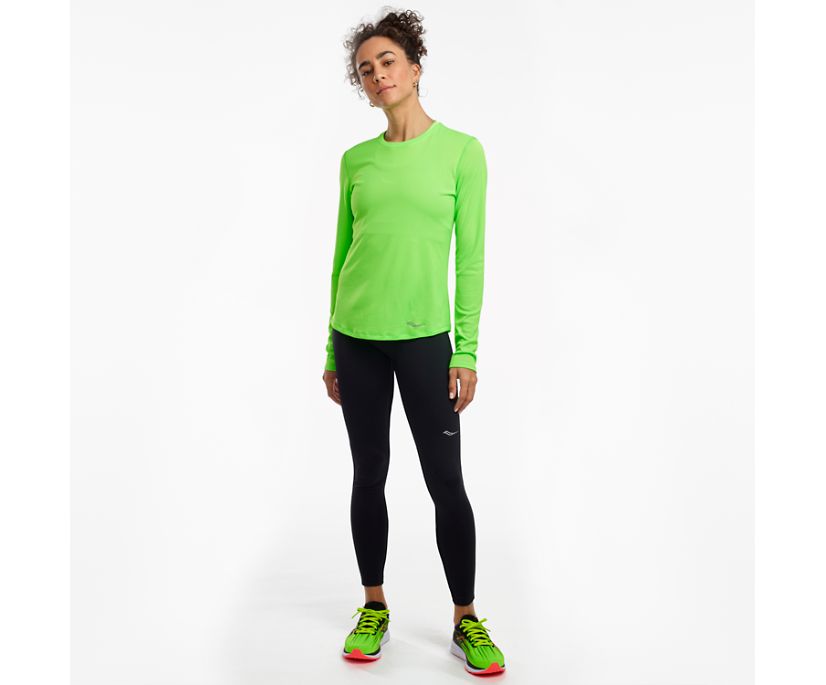 Dámské Košile Saucony Stopwatch Long Sleeve Zelene | 9352-AUOBC