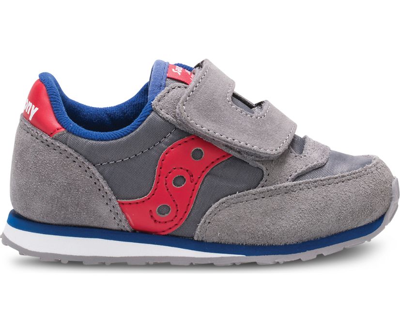 Dětské Tenisky Saucony Baby Jazz Hook & Loop Šedé Červené | 2754-SZGFD