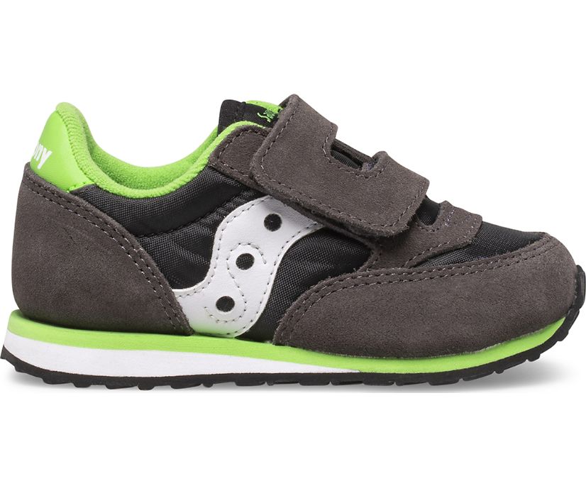 Dětské Tenisky Saucony Baby Jazz Hook & Loop Šedé Černé Zelene | 5320-ZYSVH