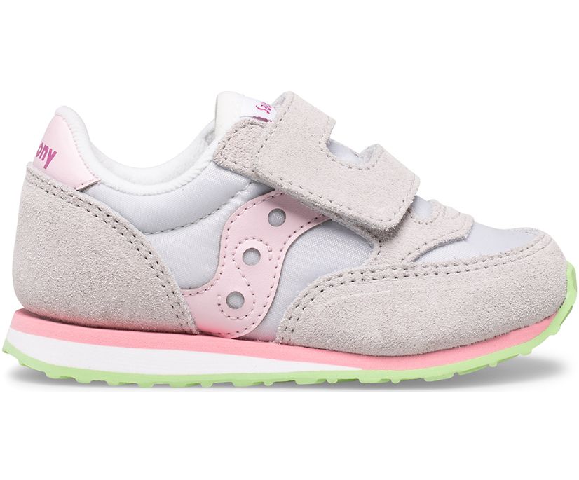 Dětské Tenisky Saucony Baby Jazz Hook & Loop Šedé Růžové Zelene | 8269-RDIGO