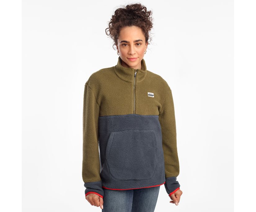 Dámské Bundy Saucony Fireside Fleece Anorak Tmavě Olivy Zelené | 4506-WPDGZ