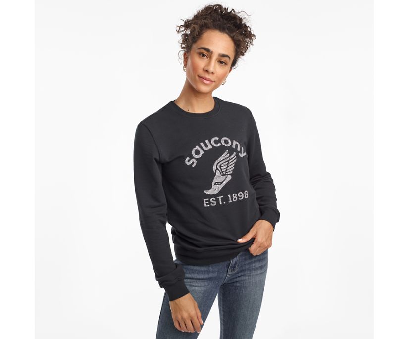 Dámské Košile Saucony Rested Crewneck Černé | 7428-FMAOR